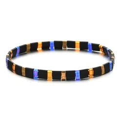 Colorful Rainbow Stone Bead Elastic Bracelet for Women - Trendy 2024 Fashion Jewellery Gift (HGSL079)