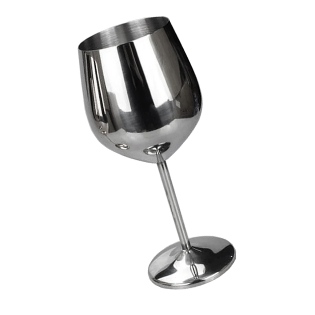 Stainless Steel Wine Glass Goblet White or Red Wine Drinking Glasses Cup, Silver / Rose Gold