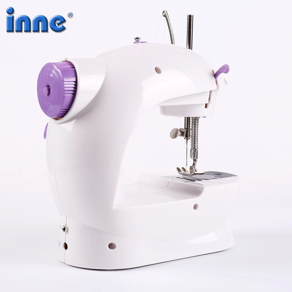 Sewing Machine INNE Sewing Machine Portable Mini Desktop Foot Pedal Night Light Household Straight Line Cutter Automatic Winding Mending