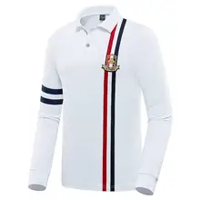 Новая осенняя одежда для гольфа мужская футболка с длинными рукавами с отворотами на пуговицах дышащая и быстросохнущая Спортивная одежда для гольфа