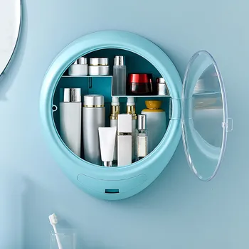 

Large Capacity Cosmetic Storage Box Wall-mounted Makeup Organizer Dust-proof Bathroom Washing Container Storage Display Holder