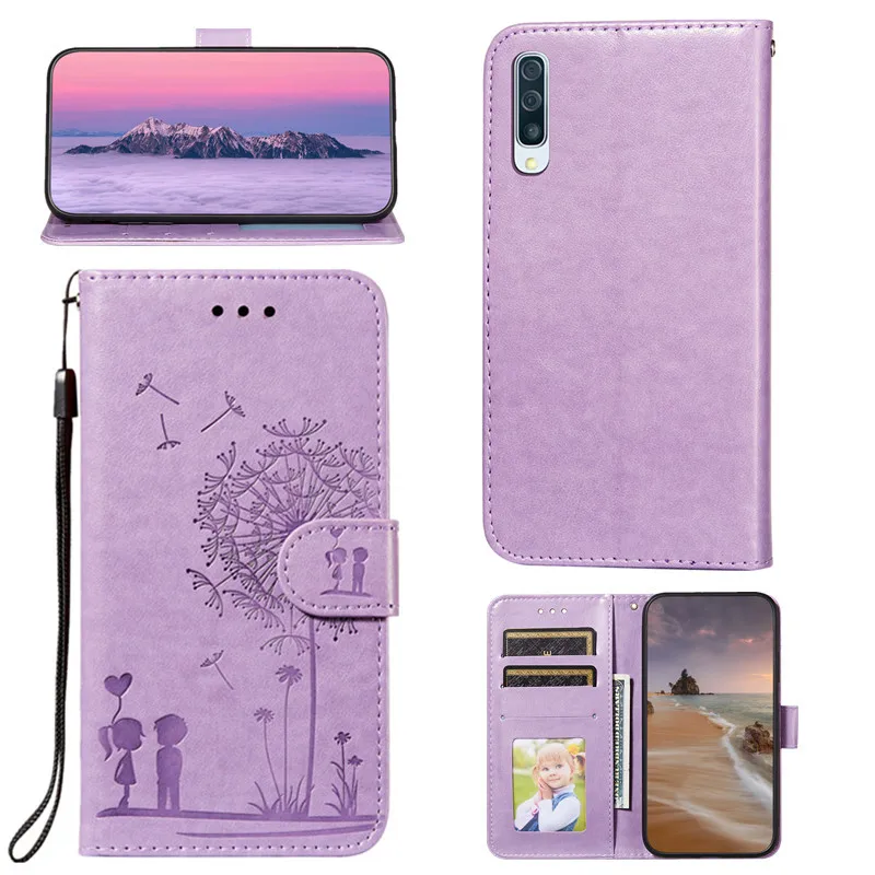 

Phone Cases For Samsung A50 A50s A30s lovers Dandelion Leather Silicone Case For Samsung Galaxy A30s A70 A7 2018 Cover Fundas