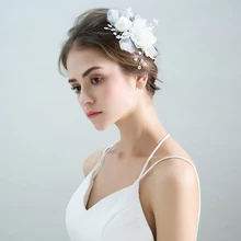 Очаровательные пряжа цветок заколки имитация жемчуга модные белые заколки-бабочки для волос Головные уборы Свадебные украшения заколки ручной работы