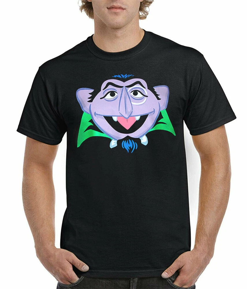 Sesame Street Count Von Face Adult T-Shirt Vintage Graphic Tee Shirt |