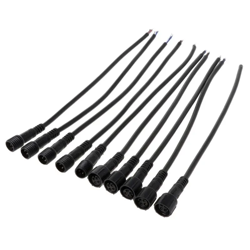 

5 Pairs Male to Female 4pin Wire Connector Waterproof Anti Dust Black Cable for LED Strips Light Lighting Electronics