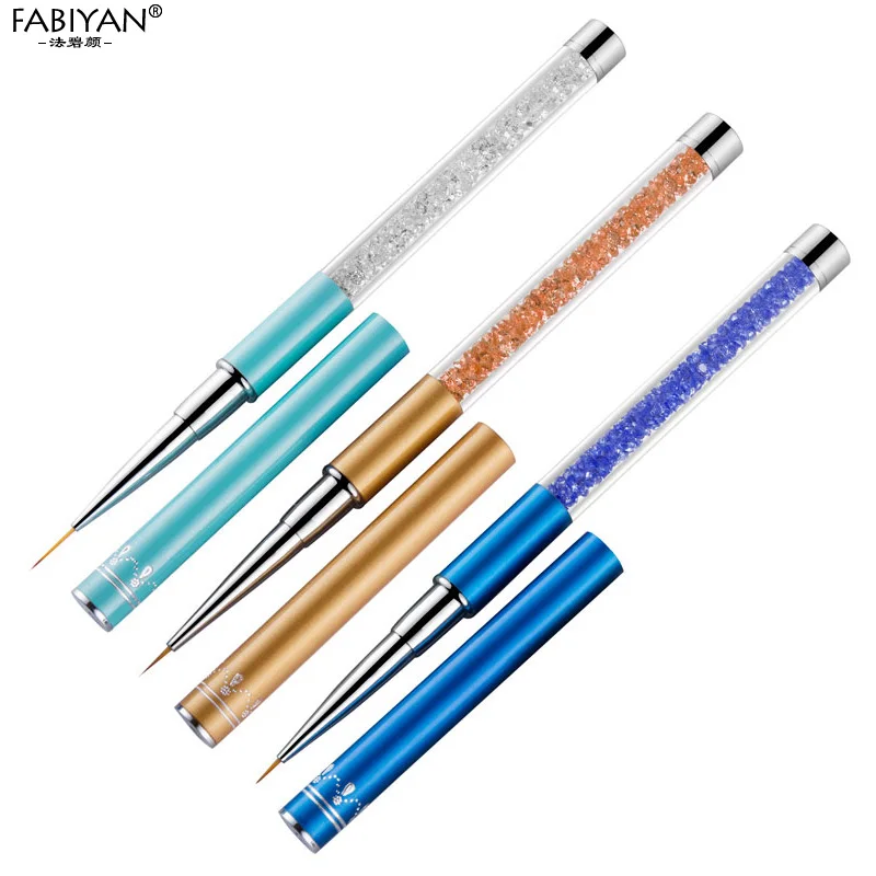 

Nail Art Liner Brush Painting Drawing Flower Manicure Tools Rhinestone Metal Crystal Gel Acrylic Polish Design Tips Carving Pen