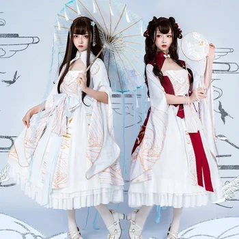 

Flying Crane ~ Retro Style Long Flare Sleeve Qi Lolita Dress by Idream