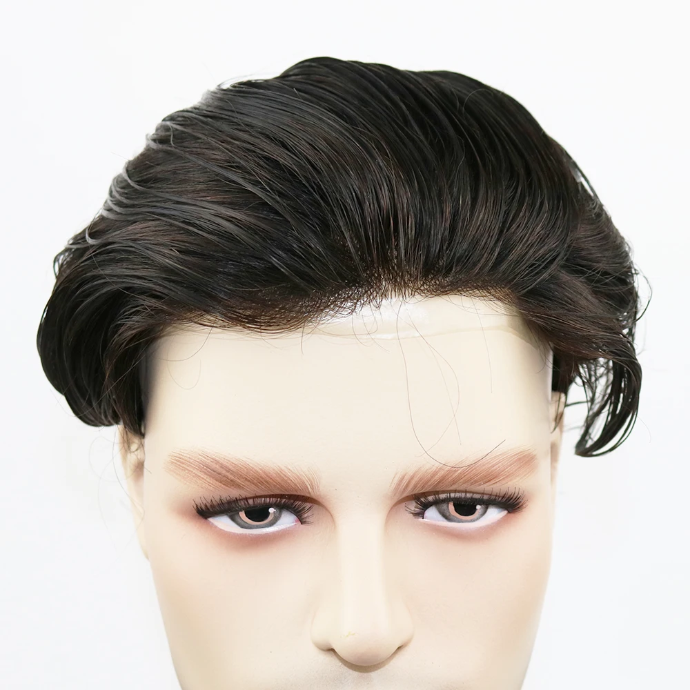 Eversilky V-loop натуральный парик из тонкой кожи нехирургические мужские замена волос системы с прямыми волосами