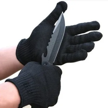 

1Pair Black Stainless Steel Wire Safety Works Anti-Slash Cut Resistance Glove New Arrival Hot Sale