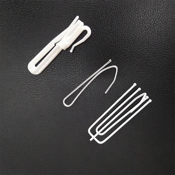 

Curtain Hook Accessories 30 Pcs / Lot White Paint Anti-rust Metal 4 Prongs Hook Single Hook Plastic Telescopic Hook