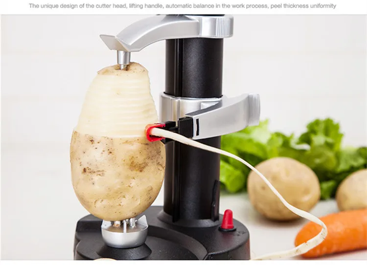 1PC New Electric Spiral Apple Peeler Cutter Slicer Fruit Potato Peeling  Automatic Battery Operated Machine with Charger Eu Plug