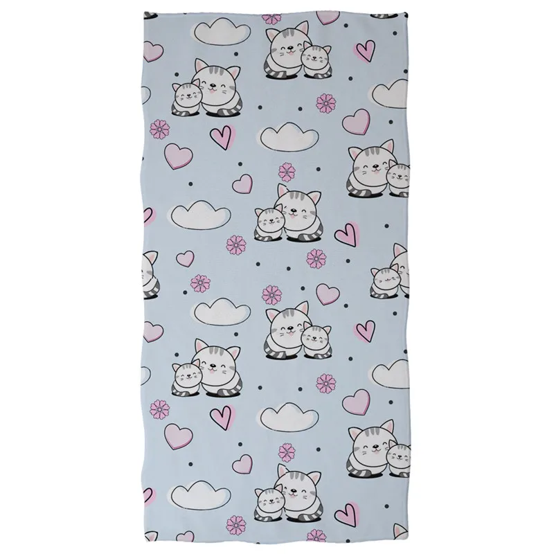 Z5075Z31 HUGSIDEA/Хлопковые женские гигроскопичные банные полотенца с милым котом, очень мягкие халаты, платье, полотенце, одеяло, детское лицо, волосы для рук Toalla - Цвет: Z5075Z31