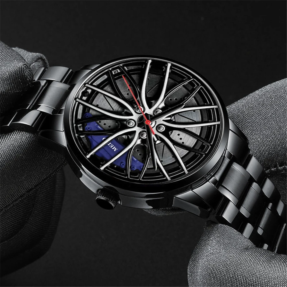 Mens Luxury Watches Sports Car Watches 3D Sport Rim Hub Wheel Wristwatch Car Quartz Men's Watches Creative Relogio Masculino