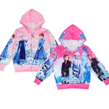 

2020 Spring Autumn Clothes Coat Hooded Coat Party Elsa Anna Costumes Children Clothing Girls Clothes Outwear Christmas Costume
