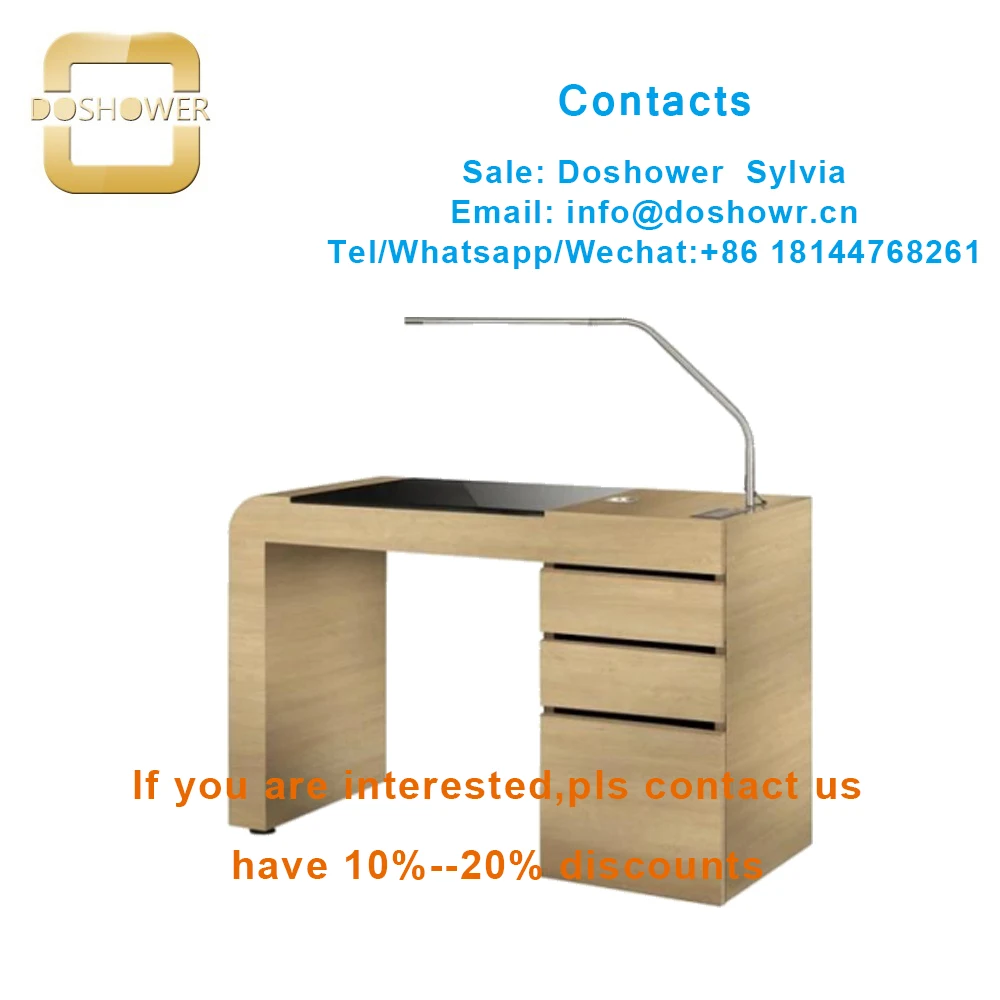 Doshower nail table with fan with manicure table nail station for salon nail manicure table