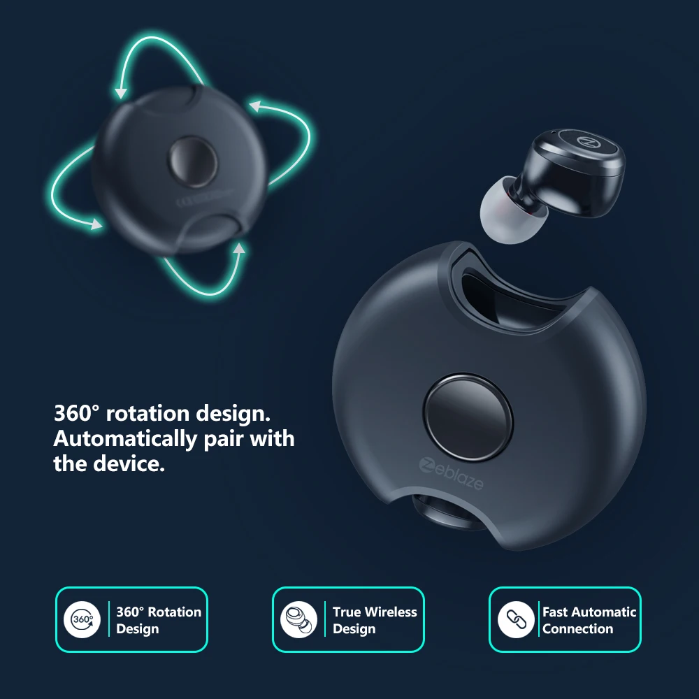 Zeblaze Zepods беспроводные наушники Bluetooth 5 0 вращение на 360 дизайн водонепроницаемый 18