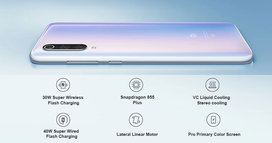 Xiaomi mi 9 pro mi 9 Pro(5G), 12 Гб ОЗУ, 512 Гб ПЗУ, Смартфон Snapdragon 855 Plus, 4000 мАч, 48мп, тройная камера, 45 Вт, зарядное устройство