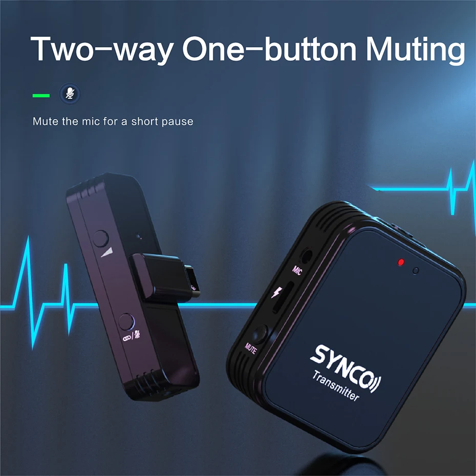 SYNCO G1T/G1L 2.4G Wireless Microphone System Lavalier Lapel for Android iPhone Smartphone Transmitter Receiver Voice Recording