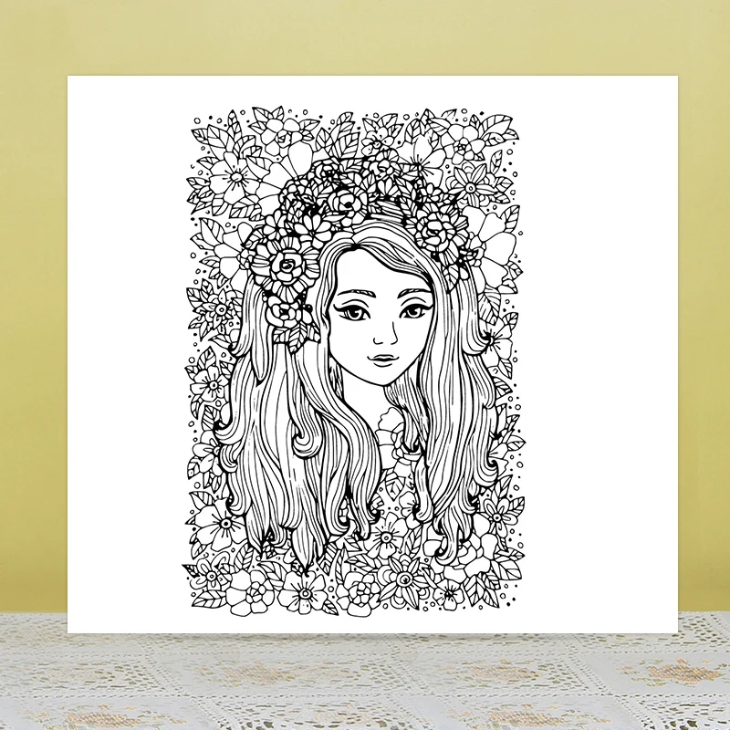 AZSG beautiful Lovely FLOWER girl Clear Stamps/Seal For DIY