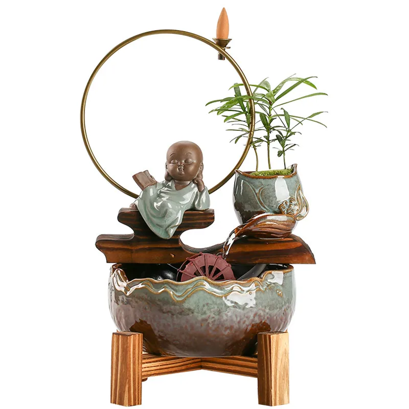 

Fountain Water Landscape Furnishing Articles Backflow Incense New Chinese Style Home Living Room Office Lucky Opening Gift