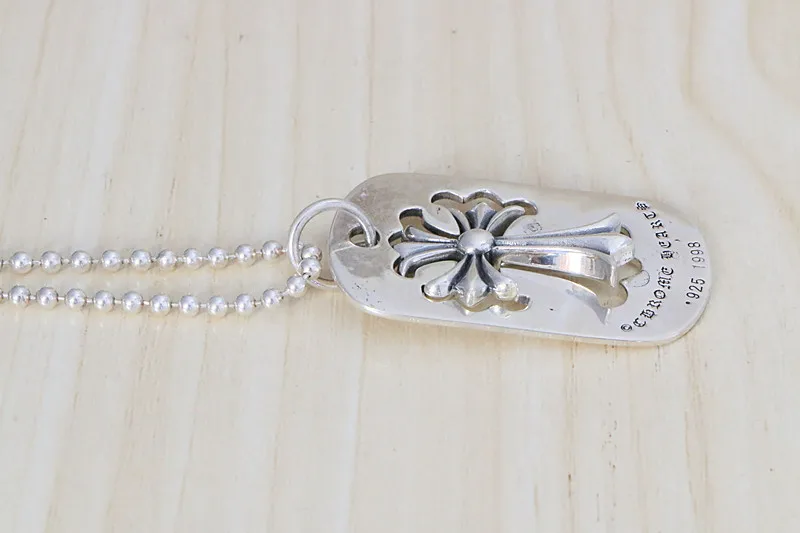 925 sterling silver pendant personality fashion classic retro punk hip hop style engraving cross tag gift new hot
