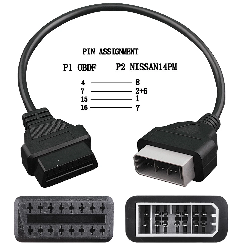 Адаптер кабеля OBD2 продвижение цены для Nissan 14 Pin к OBD OBDII 16 гнездовой разъем