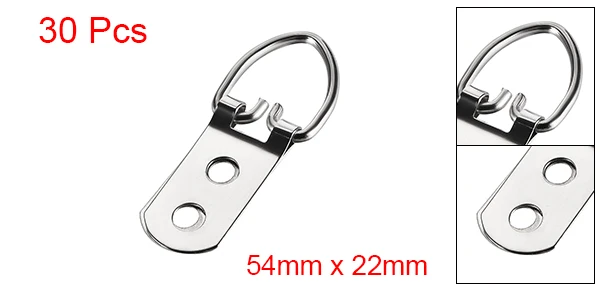 Uxcell 10/30 шт кольцо в виде буквы D рисунок Вешалки 42x16-90x22mm Бронзовый/серебристый/Золотой/Черный Ассортимент Набор для фото висит решения - Цвет: Silver 54x22mm 30pcs