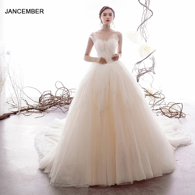 LDR47 Elegant Tube Top Shell Light Wedding Dress 2021 New Bridal Temperament Trailing Lace Backless French Gown свадебное платье 1