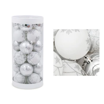 

24pcs Christmas Ornaments Painted Christmas Ball Set Christmas Tree Ball Bauble Hanging Home Party Embellishment home decoration