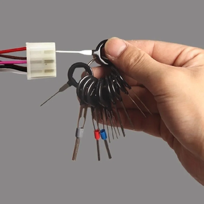 11pcs Auto Car Plug Circuit Board Wire Harness Terminal Extraction Pick Connector Crimp Pin Back Needle Remove Tool Set CHIZIYO