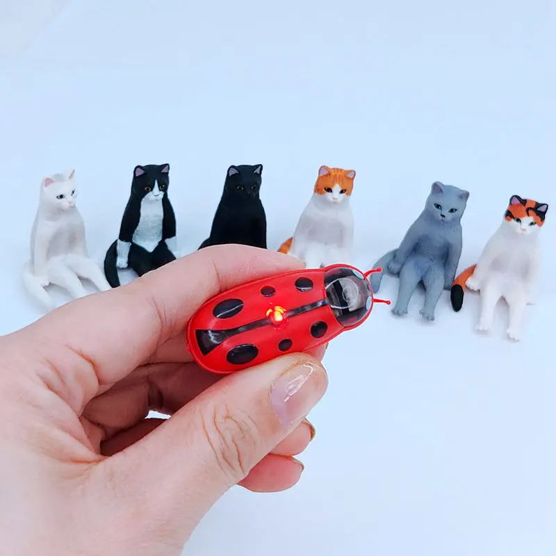 [MPK Store] Таракан и мышь на батарейках, игрушка для кошек, электронный таракан, забавная игрушка для кошек - Цвет: Ladybird-with-Light