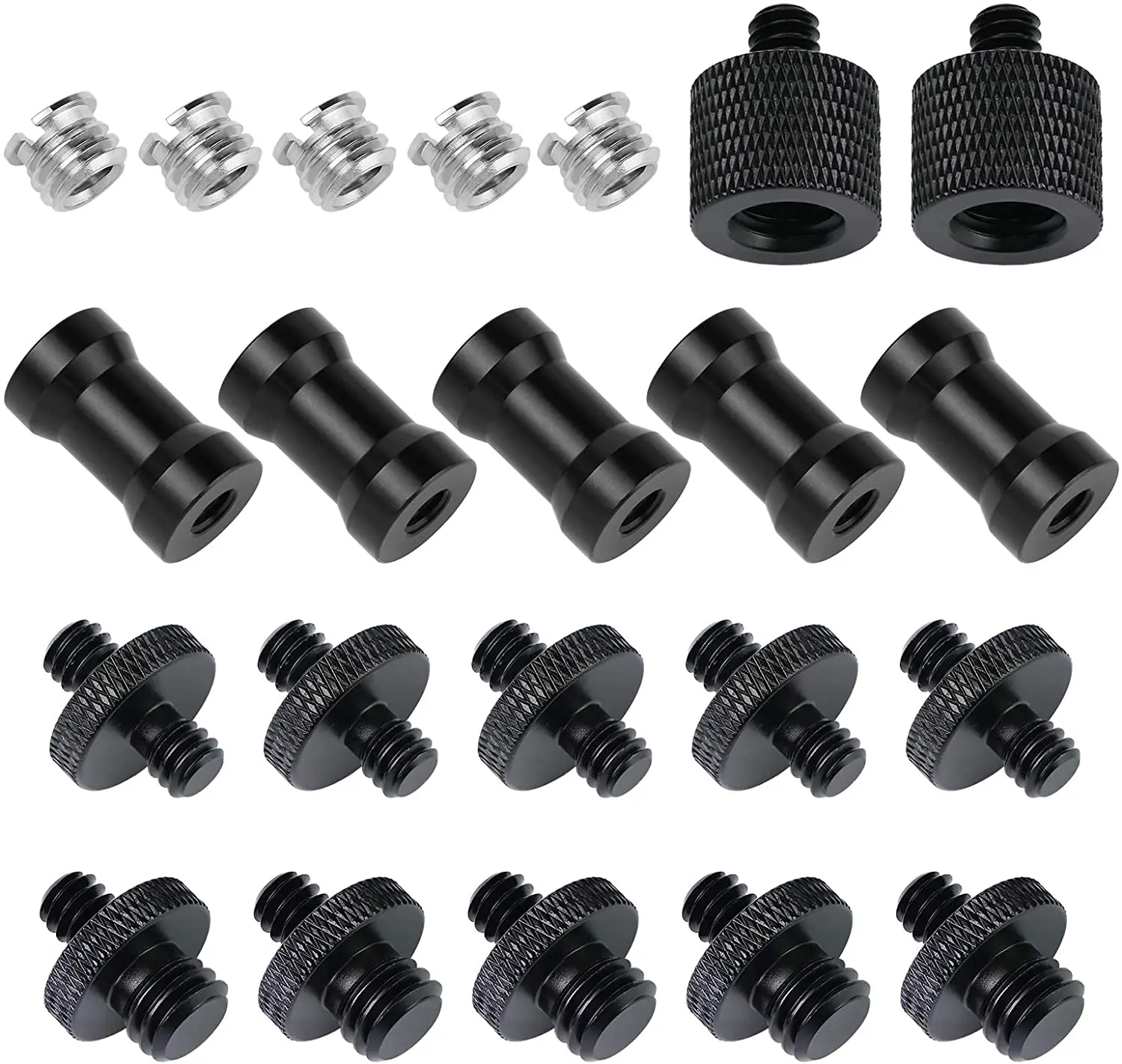22 Pcs Camera Screw Adapter 1/4 to and 3/8 Tripod Mount Converter Set for Monopod Ballhead Flash Ligh | Электроника