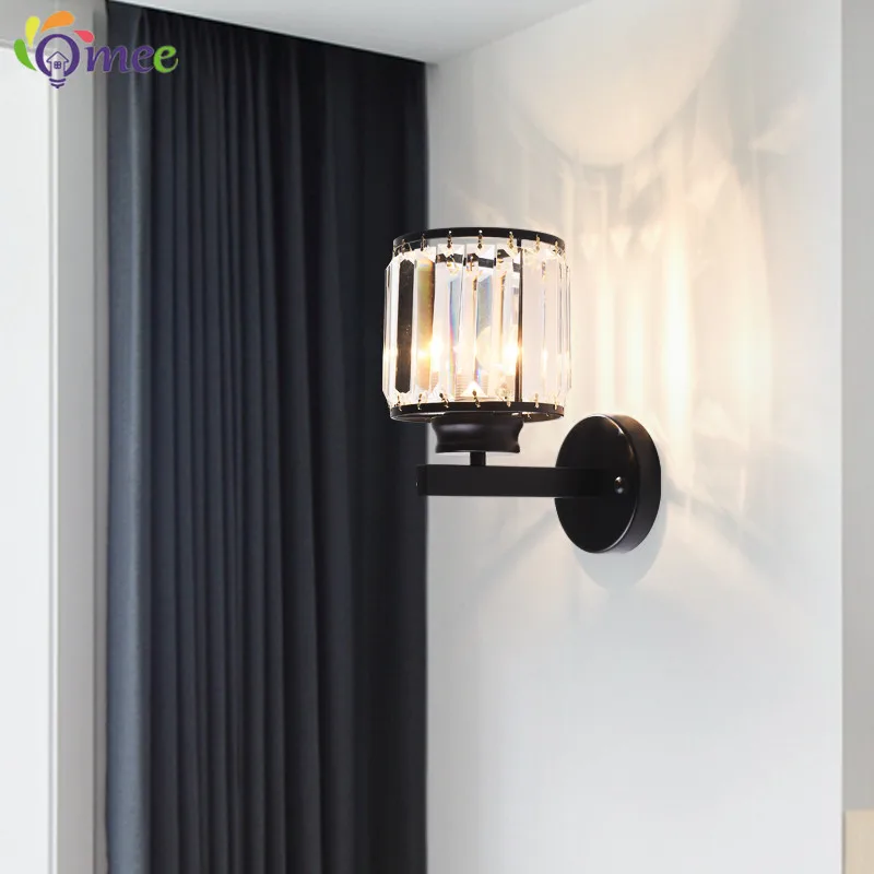 Modern Indoor Wall Lamps For Bedroom Bedside Livingroom Decoration LED Sconce Lamp Bathroom Home Light Crystal Golden Wall Light
