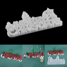 DIY Crystal Epoxy Resin Mold Christmas Santa Letters Listing Decoration Silicone Mold For Casting Resin Mold Tools