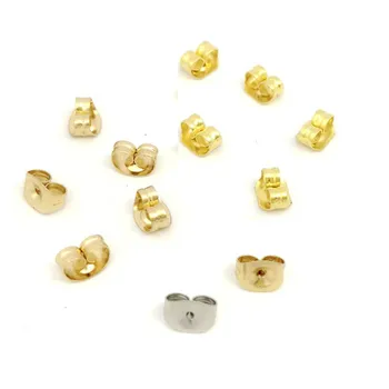 

100pcs 6x4.5mm 316 Stainless Steel Earring Back Silver/Gold Butterfly Earring Stopper For DIY Jewelry Making Findings Never Fade