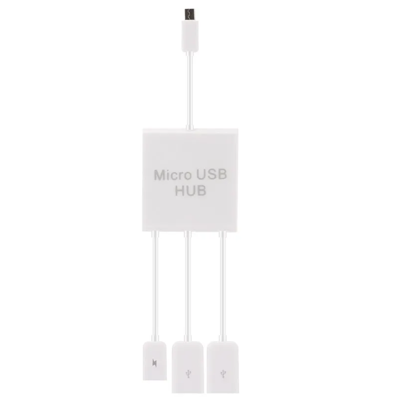 Микро USB концентратор 3 в 1 штекер Гнездо Двойной хост зарядка OTG кабель адаптер