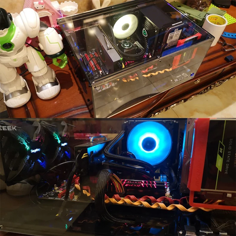 MATX Горизонтальный чехол для компьютера с поддержкой материнской платы ITX DIY