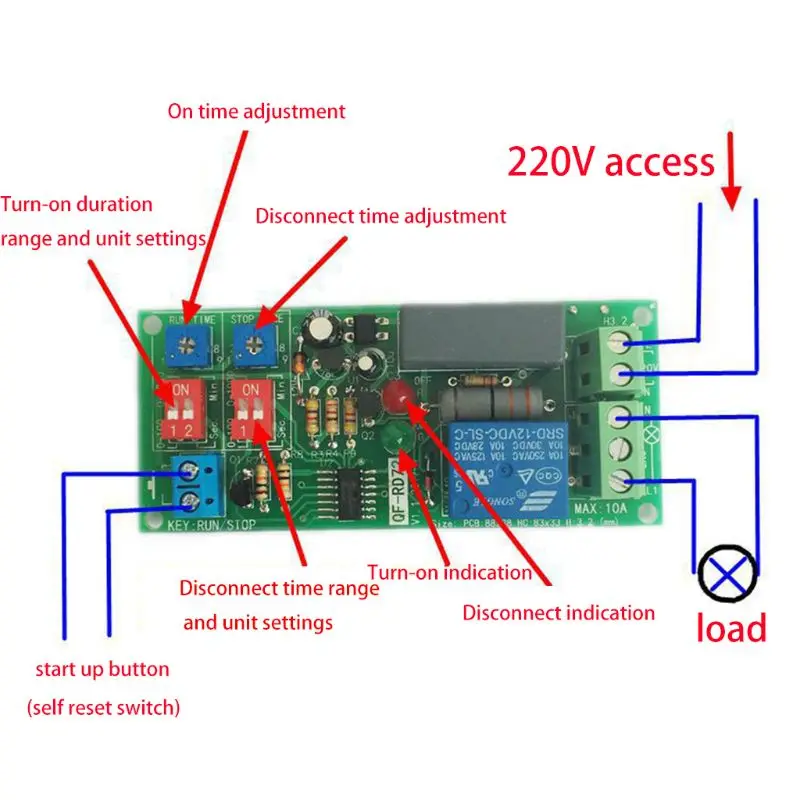 

Dual Time Adjustable Cycle Delay Timing Relay Switch Infinite Loop Timer Module 831F