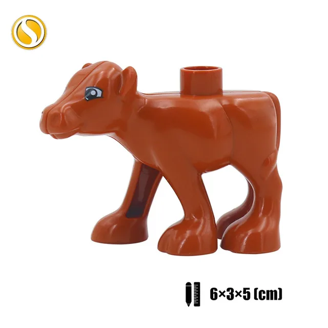 Animal Baby Cat Dog Horse Tiger Dinosaur Big Building Blocks Cultivate Children's Love Compatible With Original Brands Toy Block Cattle baby