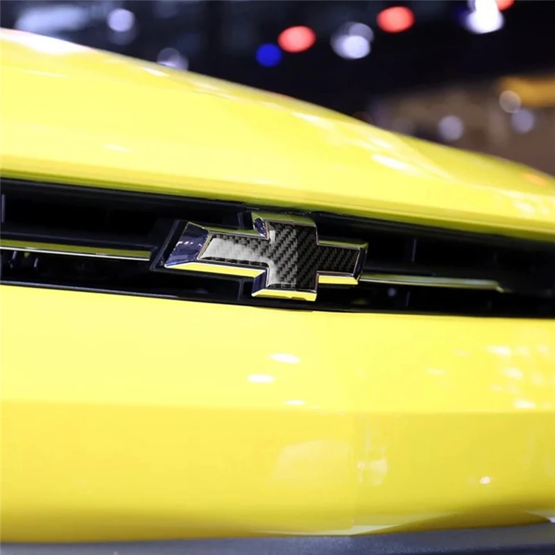 Для Ford Chevrolet Camaro- Автомобильная наклейка из углеродного волокна автомобильный Стайлинг передняя/задняя решетка Задняя Крестовая наклейка эмблема значок крышка
