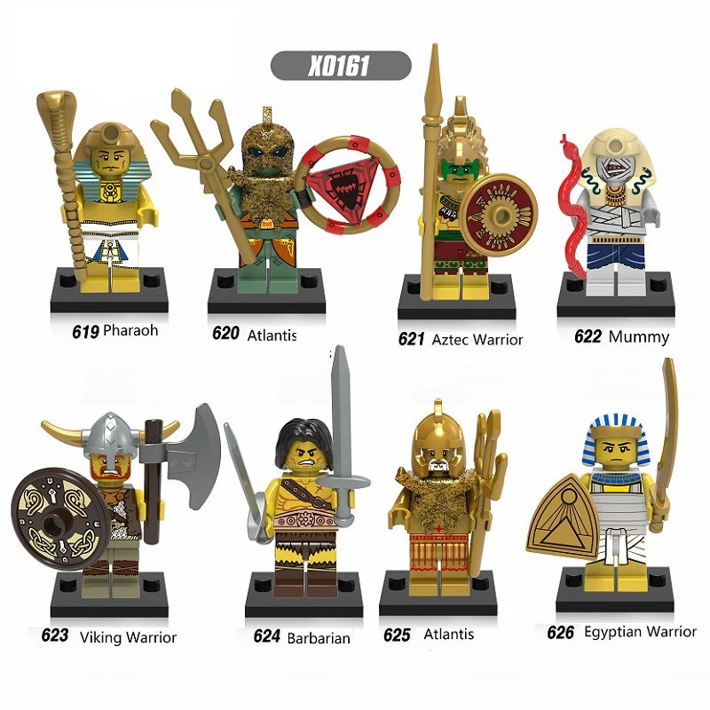 

X0161 Single Sale Building Blocks Atlantis Pharaoh Mummy Barbarian Super Heroes Action Figure Bricks Children Toys Kids Gift DIY