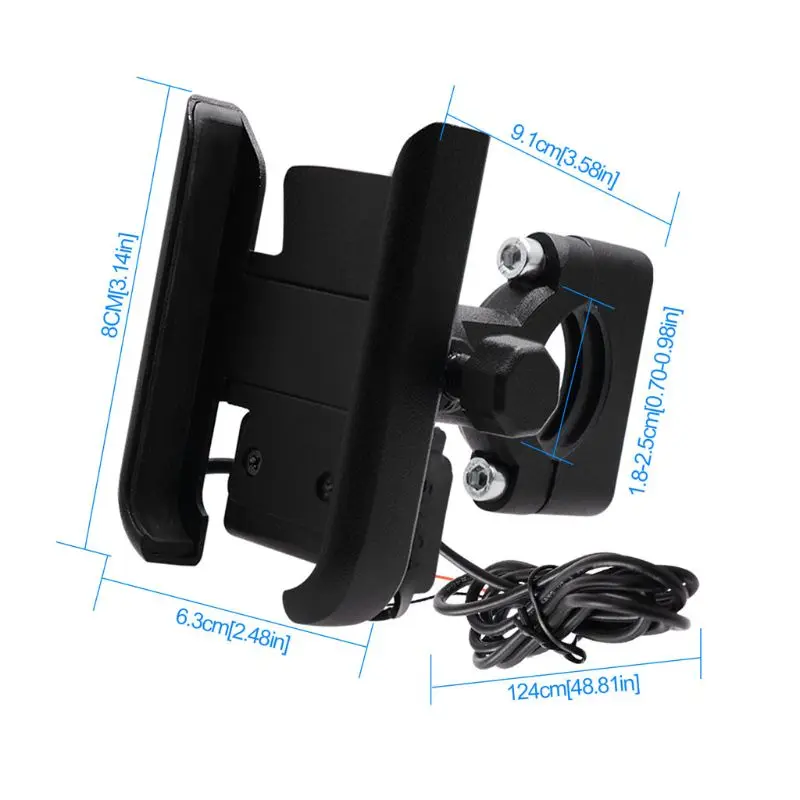 OOTDTY 12V металлический мотоцикл смартфон крепление с USB зарядным устройством для 4 6
