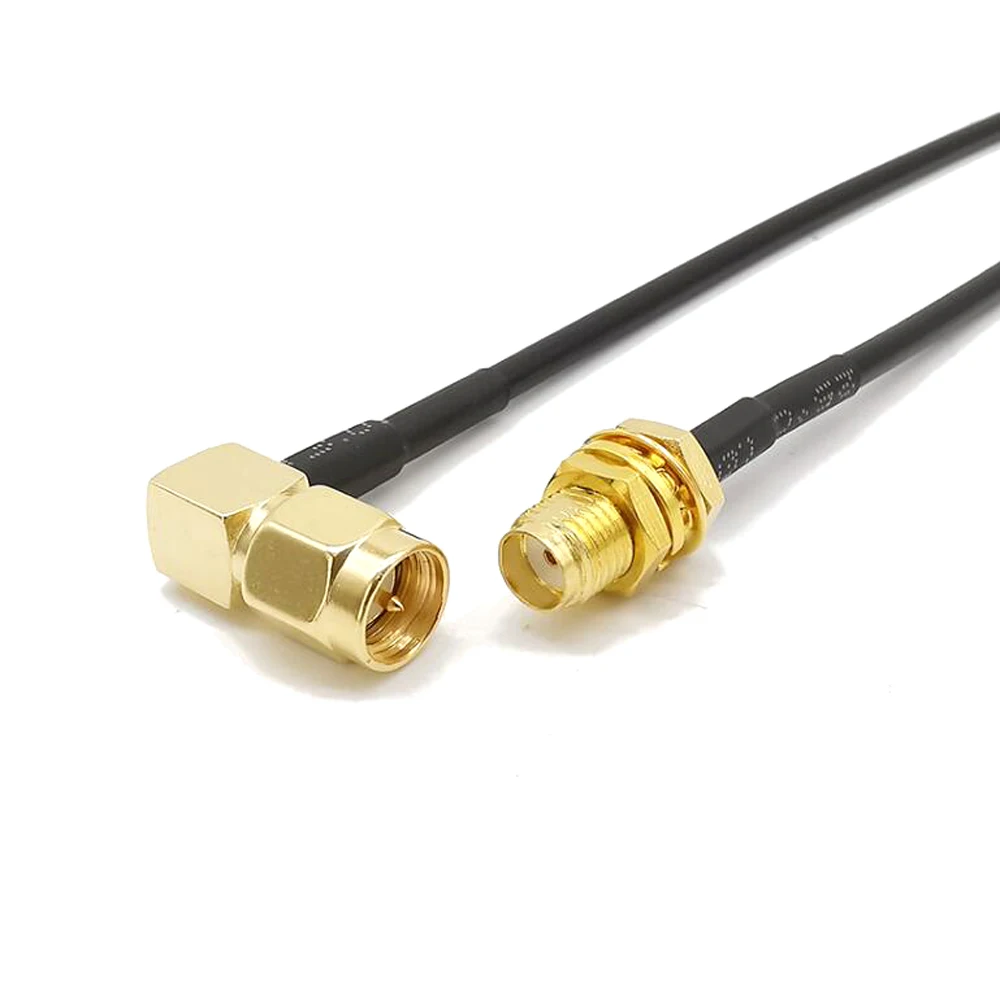 JX-Stecker 2 Stück 10 Stück 100 Stück SMA-Stecker rechtwinklig auf SMA-Buchse RG174 Pigtail-Kabel 10CM 15CM 20CM 30CM 50CM 100CM 200CM