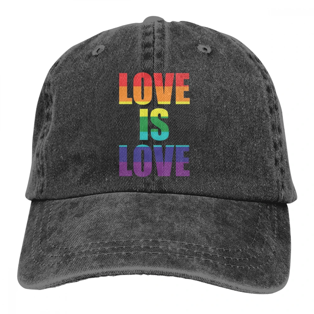 Love Is Love Rainbow Casquette темно-синие унисекс Мужские Женские джинсовые бейсболка с ремешком кепки Регулируемая шляпа для гольфа папа