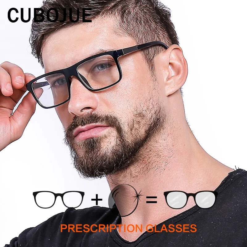 

Cubojue TR90 Prescription Men Glasses Man Spectacles Progressive Multifocal Photochromic Anti Blue Anti Scratch UV400