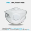 LAIANZHI-mascarilla facial FFP3 con válvula de aire, máscara protectora desechable pm2.5, máscara higiénica con filtro del 99% ► Foto 2/6