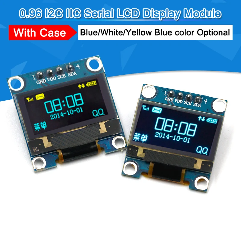 0.96/" 128x64 I2C IIC OLED Display Module for Arduino White//Blue//Yellow SOLDERED