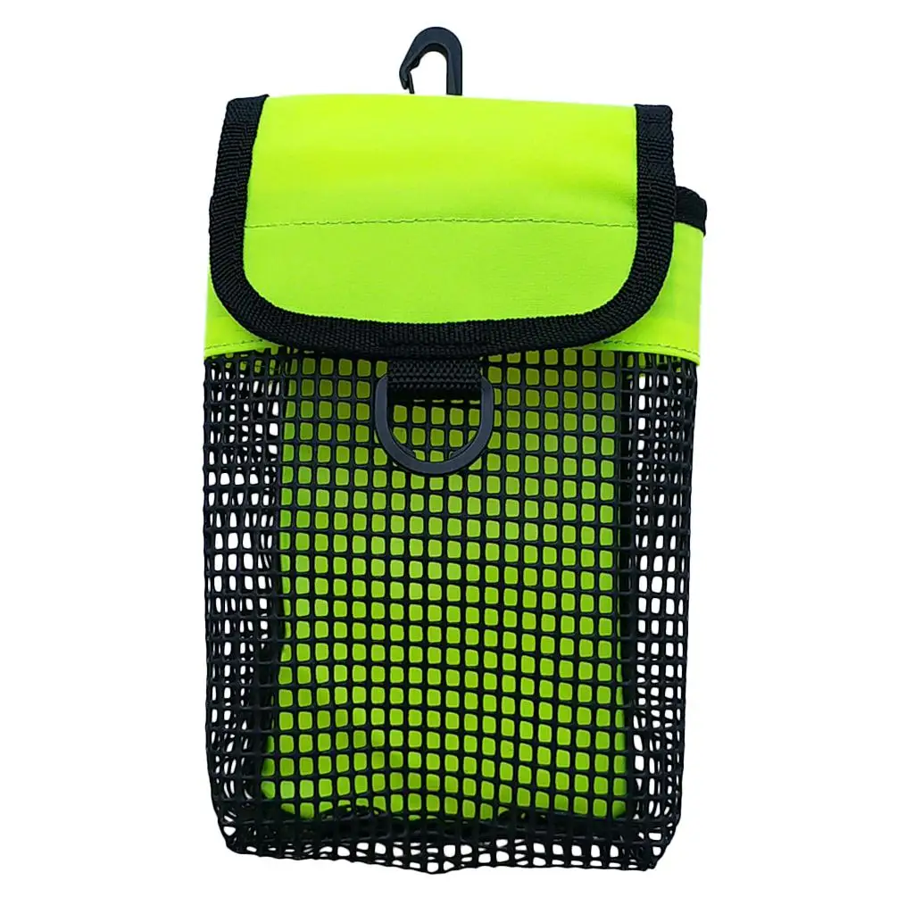 Scuba Diving Reel Bolt Snap & SMB Safety Marker Buoy Mesh Gear Bag Equipment Holder Carry Pouch - Choice of Colors
