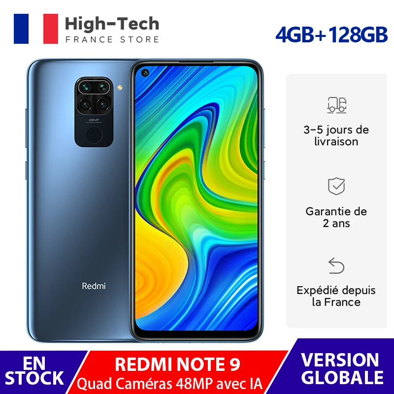 Global Version Xiaomi Redmi Note 9 4GB 128GB Smartphone Helio G85 Octa Core 48MP Quad Camera Mobile Phone 5020mAh 6.53'' Display