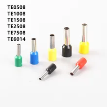 

100PCS/package TE0508 TE1008 TE1508 TE2508 TE6014 Double Pipe Cold End Double Wire Tubular Insulated Tubular Terminal